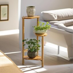 3 Tier Bamboo Indoor Outdoor Plant Stand - Brown - thumbnail 4