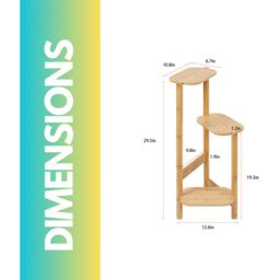 3 Tier Bamboo Indoor Outdoor Plant Stand - Brown - thumbnail 2