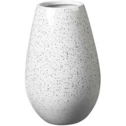 Ceramic Speckled Rounded Vase - 23.5cm - White - thumbnail 2
