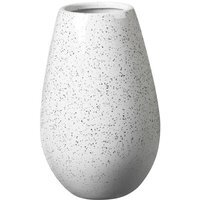 Ceramic Speckled Rounded Vase - 23.5cm - White - thumbnail 1