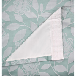 Luxury Leaf Jacquard Curtain Pair - Duck Egg / 90in - thumbnail 3