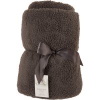 Teddy Fleece Plain Throw - Charcoal - image 1