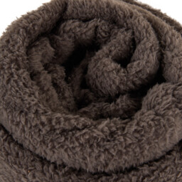 Teddy Fleece Plain Throw - Charcoal - thumbnail 2