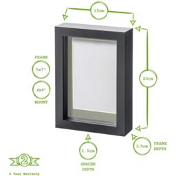 "5"" x 7"" White 3D Box Photo Frames - 4"" x 6"" Mount - Pack of 5 - White/Ivory" - thumbnail 4