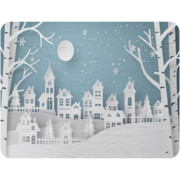 Winter Snow Urban Countryside Soft Blanket - Blue - thumbnail 2