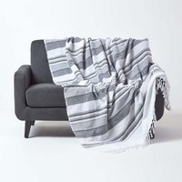 Cotton Morocco Striped Monochrome Throw - Monochrome / 255cm - image 1