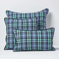 Cotton Black Watch Tartan Cushion Cover - Blue / 60cm