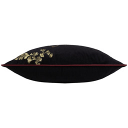 Atlantica Embroidered Velvet Cushion - Black / 80 Feather 20 Polyester - thumbnail 3