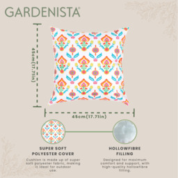 Printed Outdoor Scatter Cushion Garden Furniture Decorative Pillows  - Maria Orange / 2 - thumbnail 4