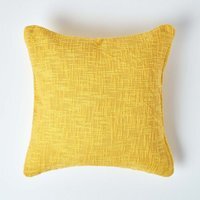 Homescapes Nirvana Cotton Cushion Cover - Yellow / 45cm / Machine washable at 40 deg. C