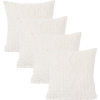 Pack Of Cable Knit Cushion Covers - Cream / 4