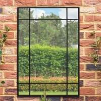 Genestra Outdoor Garden Wall Mirror - Black / 100cm / 70cm - thumbnail 1