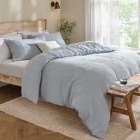 Lark Muslin Cotton Duvet Cover Set - Mineral Blue / Single