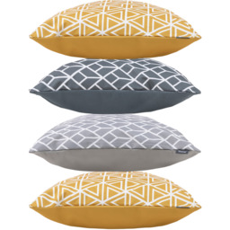 Geometric Print Outdoor Cushion - First Collection  (Set of 4) - Grey - thumbnail 3