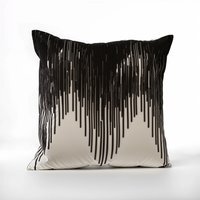 Bosie Ozella Black and White Embroidered Cushion - Multicolour