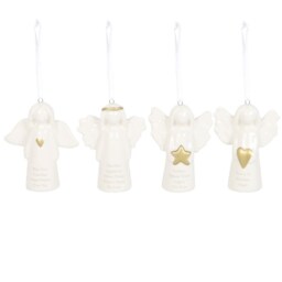 Angel Sentiment Ornaments Set 24 Meaningful Designs - White - thumbnail 3