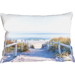 Path To The Beach At Baltic Sea Cushion - White - thumbnail 2