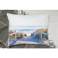 Path To The Beach At Baltic Sea Cushion - White - thumbnail 1