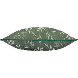 Fearne Printed Velvet Cushion - Sage Green / Feather - thumbnail 2