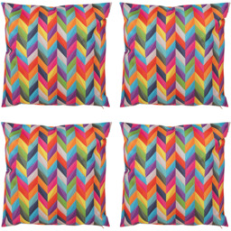 Rainbow Herringbone Outdoor Cushion - Orange / 4 - thumbnail 3