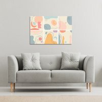 various shapes and doodle objects Canvas Print - Pink / 77cm / 114cm - image 1
