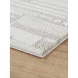 Hamilton Modern Sheen Area Rug - Blocked Bold Geometric Design Rug - Silver / 170cm - thumbnail 4