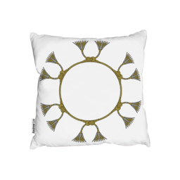 Ancient Egyptian Lotus Motifs Outdoor Cushion - Black / 60cm - thumbnail 2