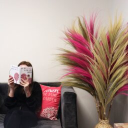 Rayung Pampas Grass Display Tropical Decor Handcrafted in Bali - Pink - thumbnail 2