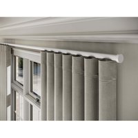 28mm Styleline Gliding Curtain Pole Set with Stud End - White - White / 100cm