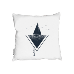 Sailboat At Sea Outdoor Cushion - White / 60cm - thumbnail 2