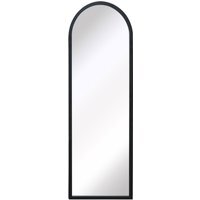 The Arcus Black Metal Framed Arched Wall Mirror - Black - thumbnail 1