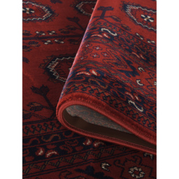 Yasmin Traditional Bukhara Indoor Living Room Area Rug Classic Oriental Runner - Red / 230cm - thumbnail 4