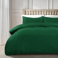 Satin Stripe Duvet Covers - Green / King