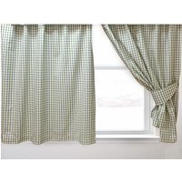 Gingham Check Sage Curtains Or Pelmets Green Pencil Pleat Header - Sage Green / 54in / 66in - thumbnail 1