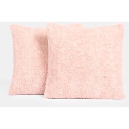 Pack Of Teddy Marl Fleece Textured Cushion Covers - Blush Pink - thumbnail 2