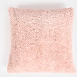 Pack Of Teddy Marl Fleece Textured Cushion Covers - Blush Pink - thumbnail 3