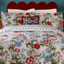 Ishana Floral Duvet Cover Set - Red Currant/French Blue / Single - thumbnail 3