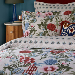 Ishana Floral Duvet Cover Set - Red Currant/French Blue / Single - thumbnail 2