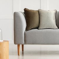 Piped Velvet Cushion Cover (43x43) - Natural - image 1