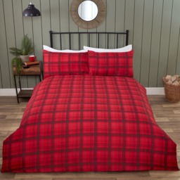 Fergus Microfibre Checkered Reversible Duvet Cover Set with Pillowcase - Multi / Single - thumbnail 4