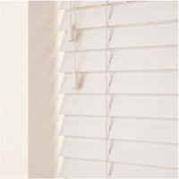 50mm Slat Real Wood Venetian Blind With Strings 120cm Drop - White / 60cm