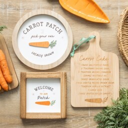 Carrot Patch Bunny 3D Wall Plaque Decor - Brown - thumbnail 3