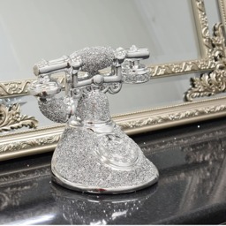 Romany Crushed Diamond Telephone Crystal Shelf Ornament Silver - Silver - thumbnail 2