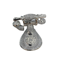 Romany Crushed Diamond Telephone Crystal Shelf Ornament Silver - Silver - thumbnail 5