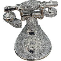 Romany Crushed Diamond Telephone Crystal Shelf Ornament Silver - Silver - thumbnail 1