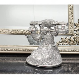 Romany Crushed Diamond Telephone Crystal Shelf Ornament Silver - Silver - thumbnail 3