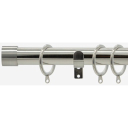 Stainless Steel 28mm End Cap Fixed Length Metal Curtain Pole - Stainless Steel / 50cm - thumbnail 4
