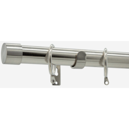 Stainless Steel 28mm End Cap Fixed Length Metal Curtain Pole - Stainless Steel / 50cm - thumbnail 5