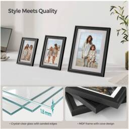 SONGMICS Set of 10 Photo Frame,Picture Frames with 16 Mats - Black - thumbnail 3