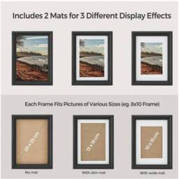 SONGMICS Set of 10 Photo Frame,Picture Frames with 16 Mats - Black - thumbnail 5